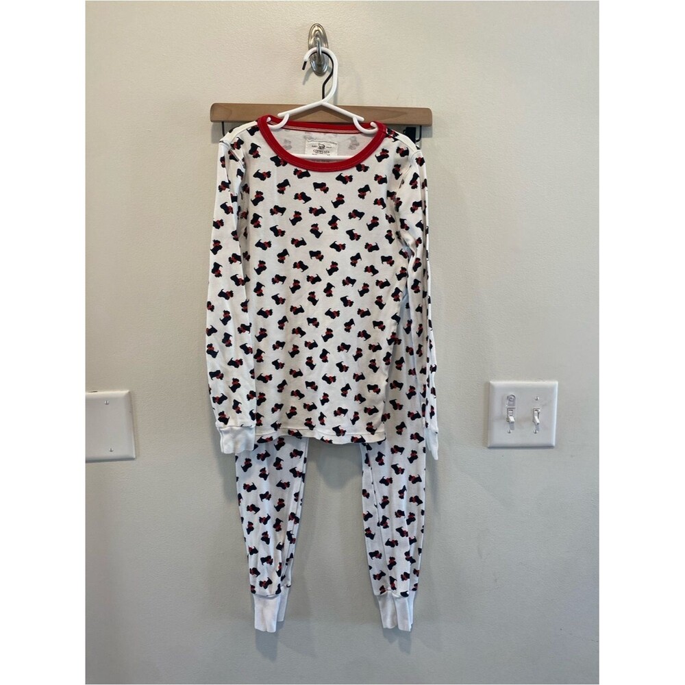 Crewcuts girls pajama set 100% cotton Scottie dog puppy dogs print size 10